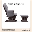 Stork Craft Hoop Custom Glider and Ottoman in Espresso and Slate Gray