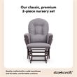 Stork Craft Hoop Custom Glider and Ottoman in Espresso and Slate Gray