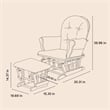 Stork Craft Hoop Custom Glider and Ottoman in Espresso and Slate Gray