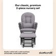 Stork Craft Hoop Custom Glider and Ottoman in Gray and Slate Gray