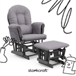 Stork Craft Hoop Custom Glider and Ottoman in Gray and Slate Gray