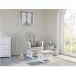 Stork Craft Hoop Custom Glider and Ottoman in White and Taupe Swirl