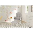 Stork Craft Hoop Custom Glider and Ottoman in White and Taupe Swirl