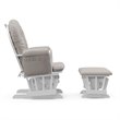 Stork Craft Hoop Custom Glider and Ottoman in White and Taupe Swirl
