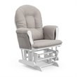 Stork Craft Hoop Custom Glider and Ottoman in White and Taupe Swirl