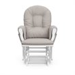 Stork Craft Hoop Custom Glider and Ottoman in White and Taupe Swirl