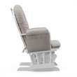 Stork Craft Hoop Custom Glider and Ottoman in White and Taupe Swirl