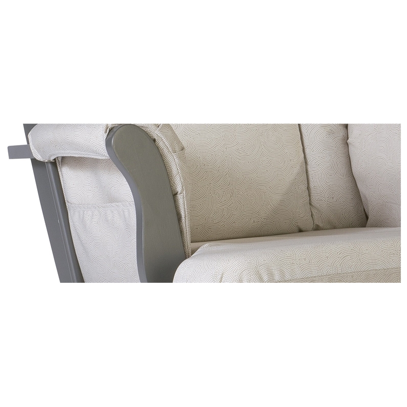 Stork Craft Hoop Custom Glider and Ottoman in Gray and Taupe