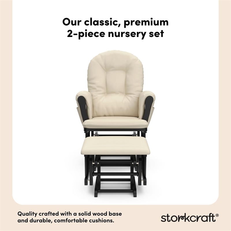 Stork Craft Hoop Custom Glider and Ottoman in White/Pink Blush Twirl