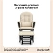 Stork Craft Hoop Custom Glider and Ottoman in White/Pink Blush Twirl