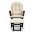 Stork Craft Hoop Custom Glider and Ottoman in White/Pink Blush Twirl