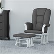 Stork Craft Custom Tuscany Glider and Ottoman in White and Gray