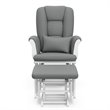 Stork Craft Custom Tuscany Glider and Ottoman in White and Gray