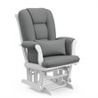 Stork Craft Custom Tuscany Glider and Ottoman in White and Gray