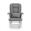 Stork Craft Custom Tuscany Glider and Ottoman in White and Gray