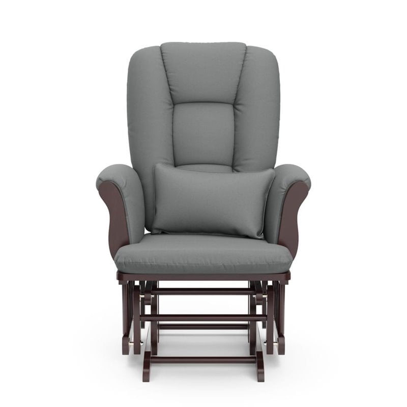 Stork Craft Custom Tuscany Glider and Ottoman in Espresso and Gray