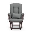 Stork Craft Custom Tuscany Glider and Ottoman in Espresso and Gray