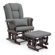 Stork Craft Custom Tuscany Glider and Ottoman in Espresso and Gray