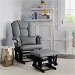 Stork Craft Custom Tuscany Glider and Ottoman in Black and Grey
