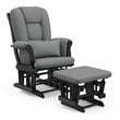 Stork Craft Custom Tuscany Glider and Ottoman in Black and Grey
