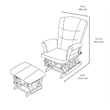 Stork Craft Tuscany Custom Glider and Ottoman in Gray and Beige