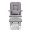Stork Craft Tuscany Custom Glider and Ottoman in White and Slate Gray