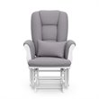 Stork Craft Tuscany Custom Glider and Ottoman in White and Slate Gray