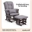 Stork Craft Tuscany Custom Glider and Ottoman in Espresso and Slate Gray
