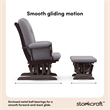 Stork Craft Tuscany Custom Glider and Ottoman in Espresso and Slate Gray