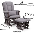 Stork Craft Tuscany Custom Glider and Ottoman in Espresso and Slate Gray