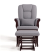 Stork Craft Tuscany Custom Glider and Ottoman in Espresso and Slate Gray