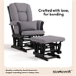 Stork Craft Tuscany Custom Glider and Ottoman in Black and Slate Gray