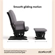 Stork Craft Tuscany Custom Glider and Ottoman in Black and Slate Gray