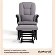 Stork Craft Tuscany Custom Glider and Ottoman in Black and Slate Gray