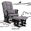 Stork Craft Tuscany Custom Glider and Ottoman in Black and Slate Gray