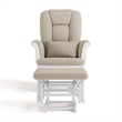 Stork Craft Tuscany Custom Glider and Ottoman in White and Taupe