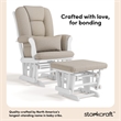 Stork Craft Tuscany Custom Glider and Ottoman in White and Taupe