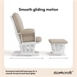 Stork Craft Tuscany Custom Glider and Ottoman in White and Taupe