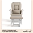 Stork Craft Tuscany Custom Glider and Ottoman in White and Taupe