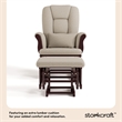 Stork Craft Tuscany Custom Glider and Ottoman in Espresso and Taupe