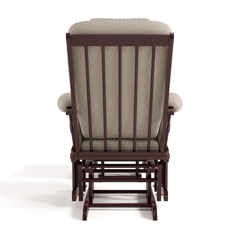 Stork Craft Tuscany Custom Glider and Ottoman in Espresso and Taupe