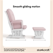 Stork Craft Tuscany Custom Glider and Ottoman in White and Pink Blush