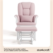 Stork Craft Tuscany Custom Glider and Ottoman in White and Pink Blush