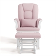 Stork Craft Tuscany Custom Glider and Ottoman in White and Pink Blush