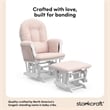 Stork Craft Custom Hoop Glider and Ottoman in White and Pink