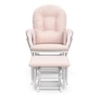 Stork Craft Custom Hoop Glider and Ottoman in White and Pink