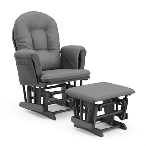 Stork Craft Hoop Custom Glider and Ottoman in Gray and Gray