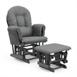 Stork Craft Hoop Custom Glider and Ottoman in Gray and Gray