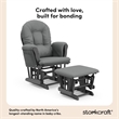 Stork Craft Hoop Custom Glider and Ottoman in Gray and Gray