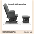 Stork Craft Hoop Custom Glider and Ottoman in Gray and Gray